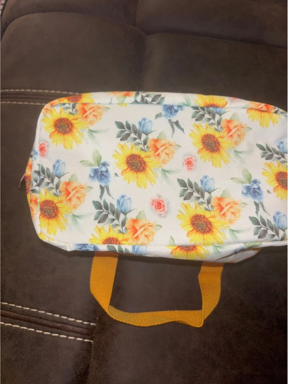 Smrcom Sunflower Floral Makeup Bag Cosmetic Toiletry Travel Organizer NWT